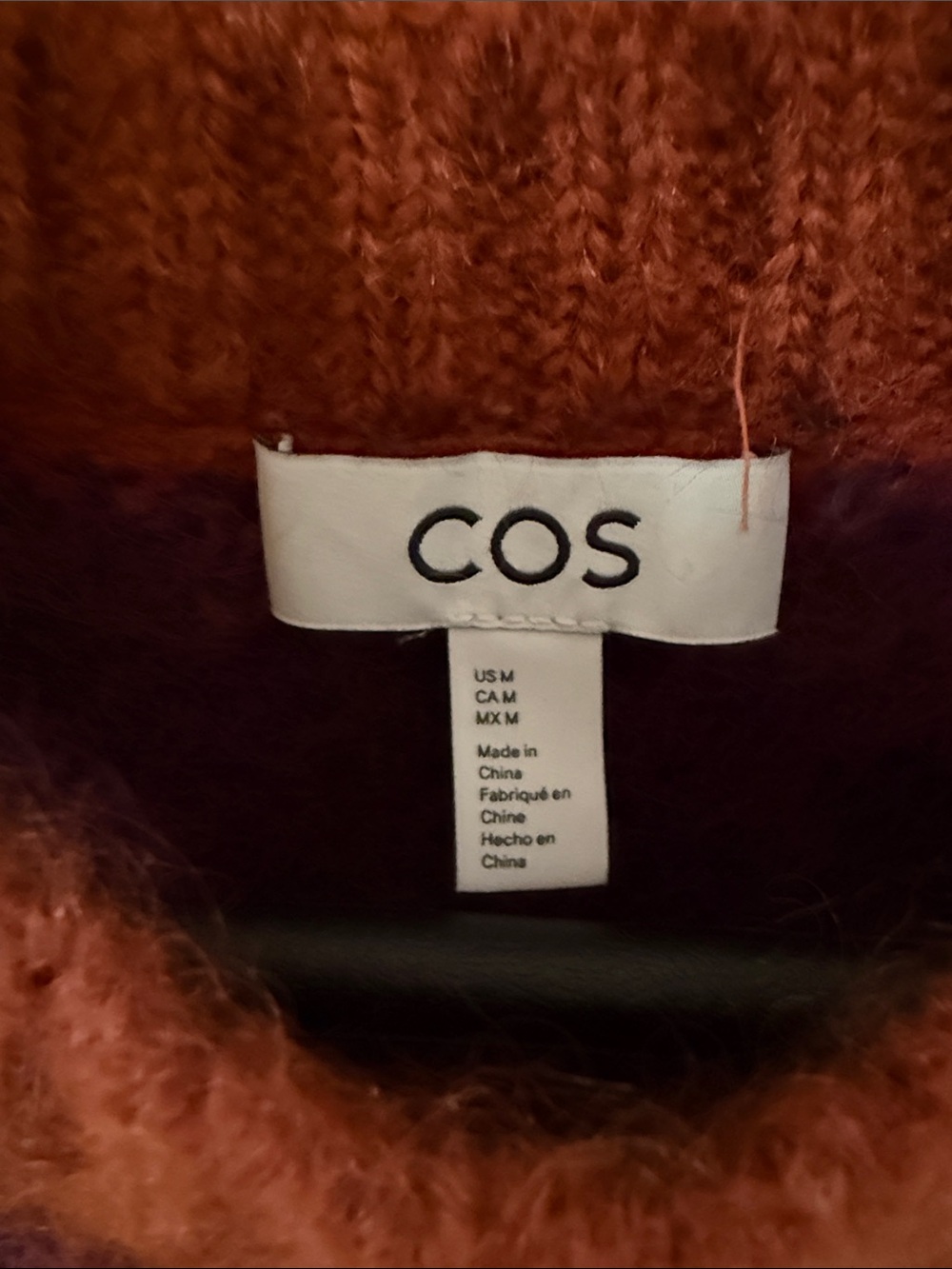 COS Fuzzy Knit Vest in Rust and Deep Purple - Picture 2 of 3